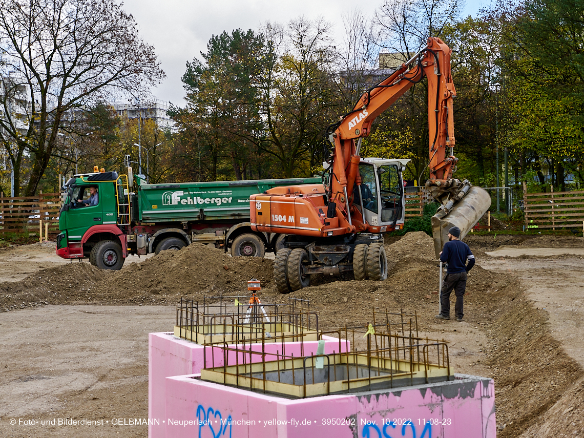 10.11.2022 - Baustelle an der Quiddestraße Haus für Kinder in Neuperlach